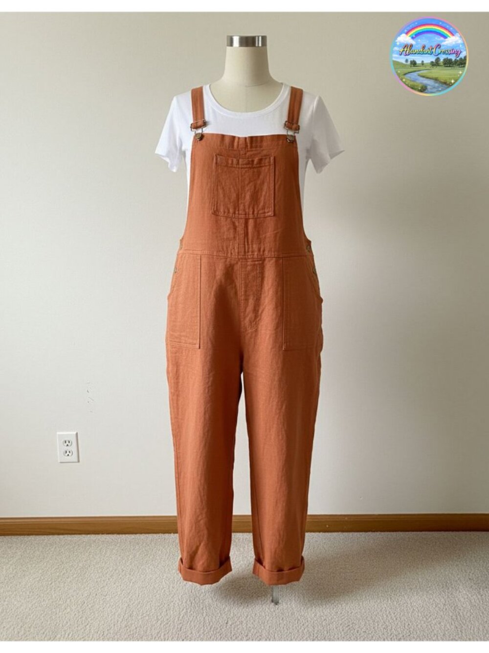 100% Cotton Loose Baggy Overalls Adjustable Strap Tapered Pants Casual Jumpsuit
